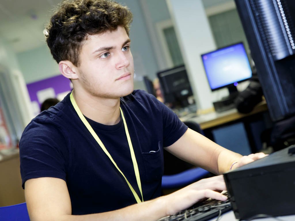 Student using a PC in the ILC