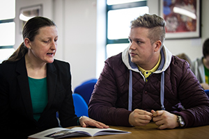 Barrister with a Year 12 Student