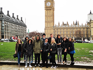 Students Outside Big Ben, London