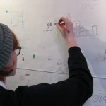 Student drawing as part of the big draw
