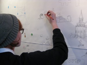 Student drawing as part of the big draw