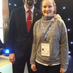 Ellie with Badminton player Nathan Robertson