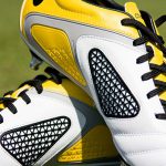 A pair of yellow football boots