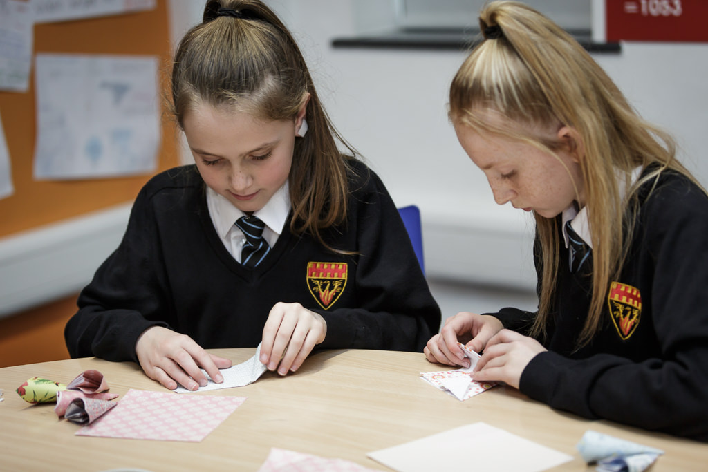 Students involved in an art club