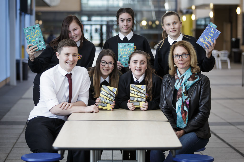 Author Susin Nielsen with Y9 CLV students and Mr Mays