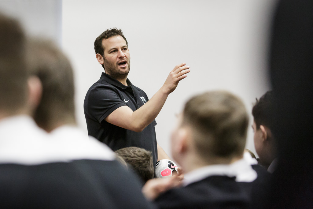 Dan Freedman talks with students about his life and career