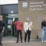 A Level Students celebrating their exam success