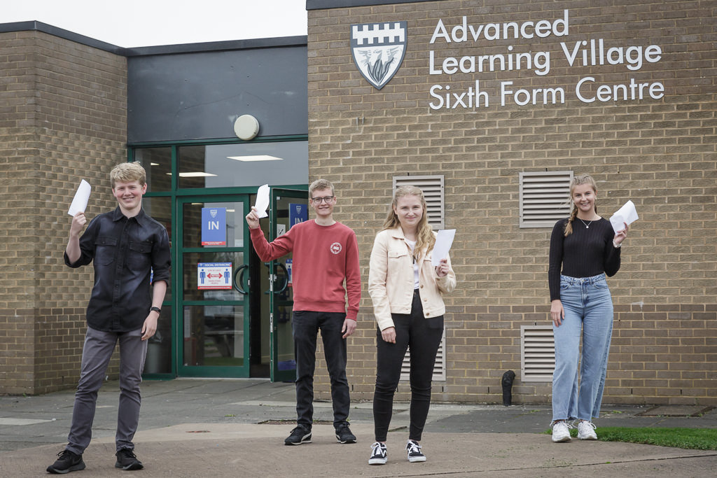 A Level Students celebrating their exam success