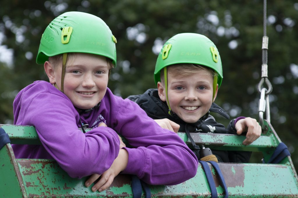 Students at an outdoor activity centre
