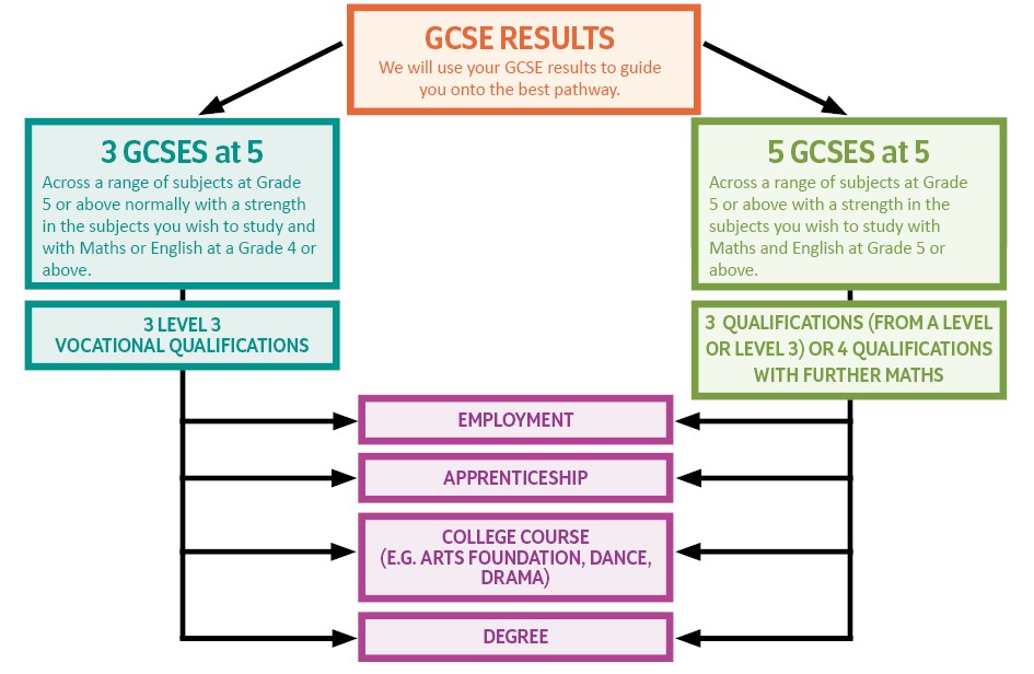 Image showing the pathways available after GCSE