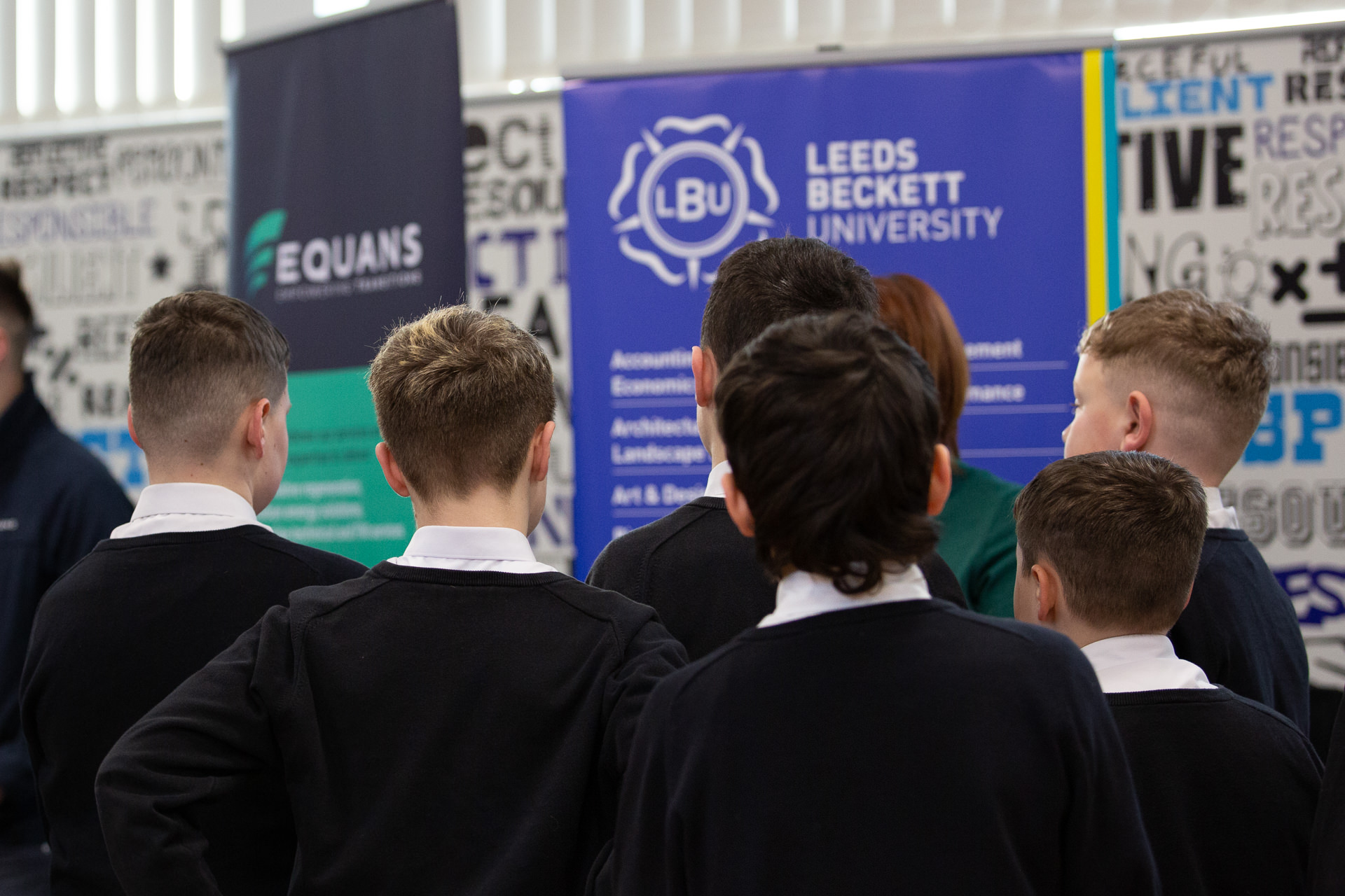 Students listening to a presentation by one of our guest organisations