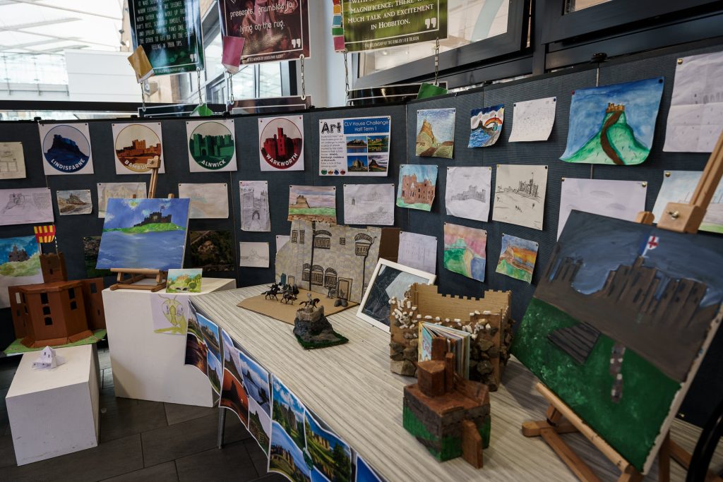 images of a display of student work